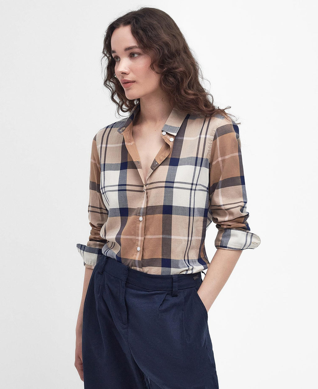 Blouses lange mouw beige Barbour