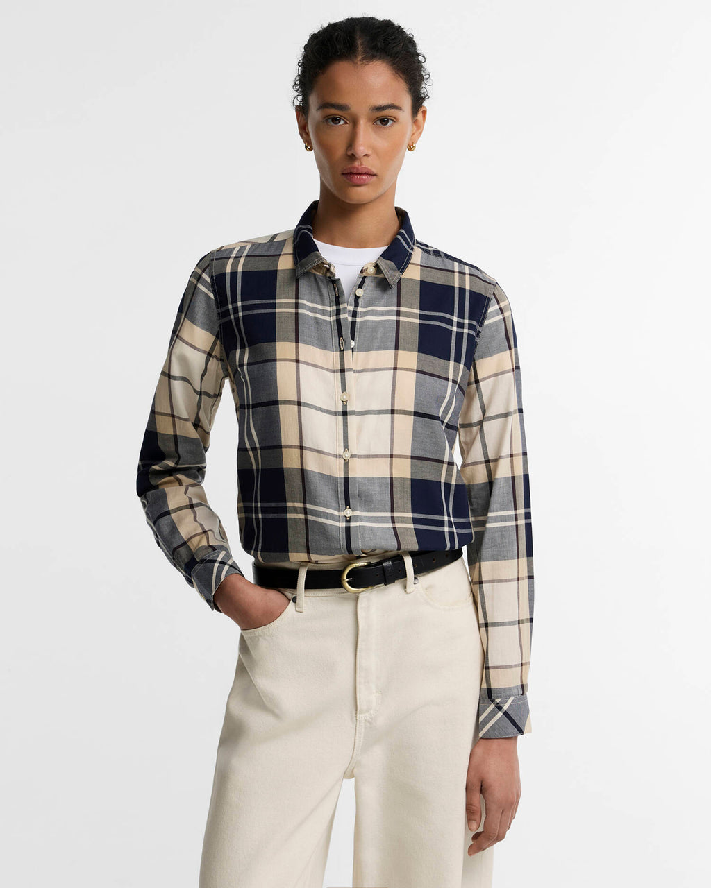 Blouses lange mouw beige Barbour