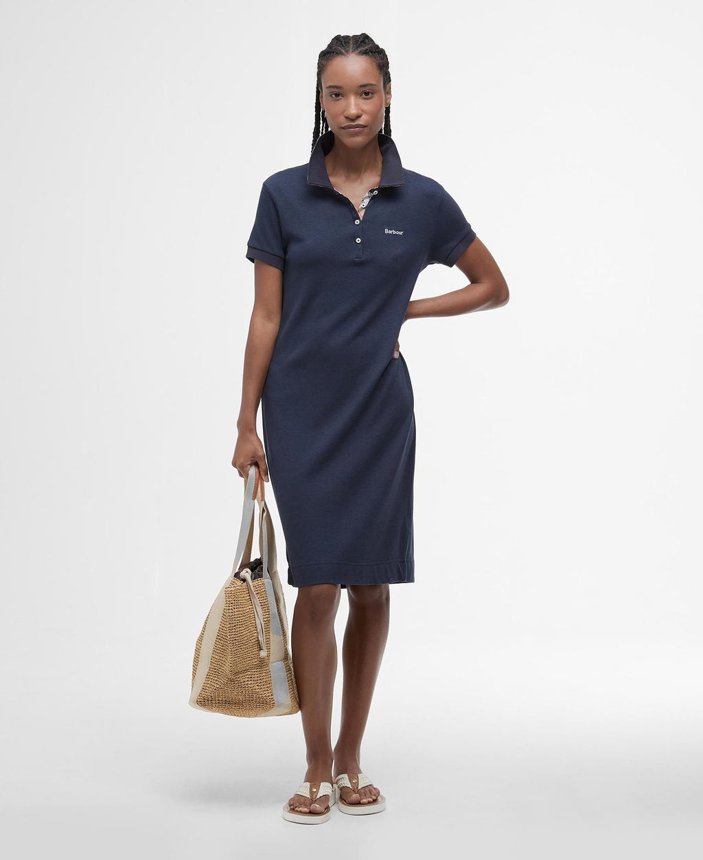 Jurken korte mouw navy Barbour
