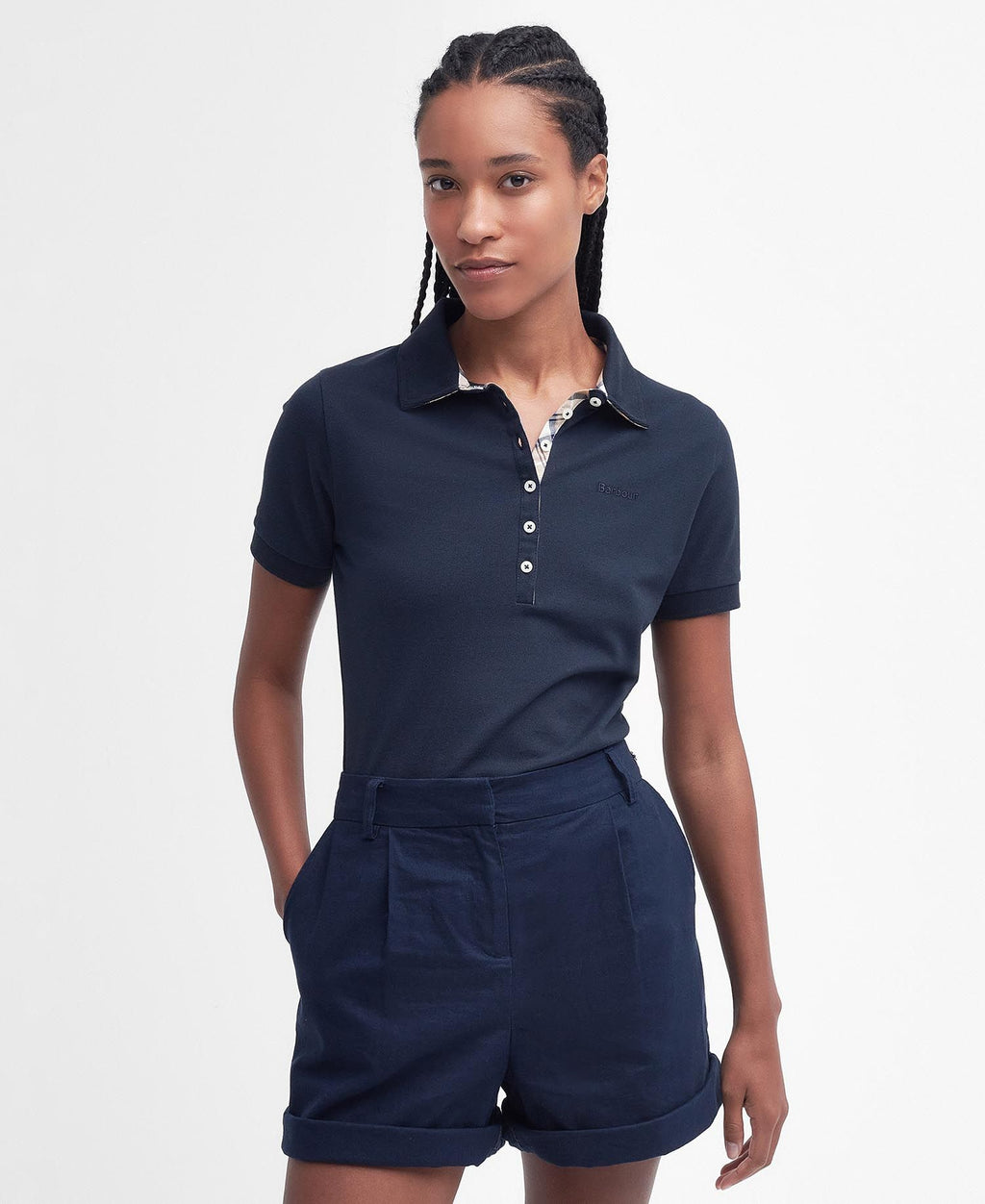 Polo's korte mouw navy Barbour