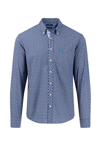 Hemden lange mouw blauw Fynch-Hatton