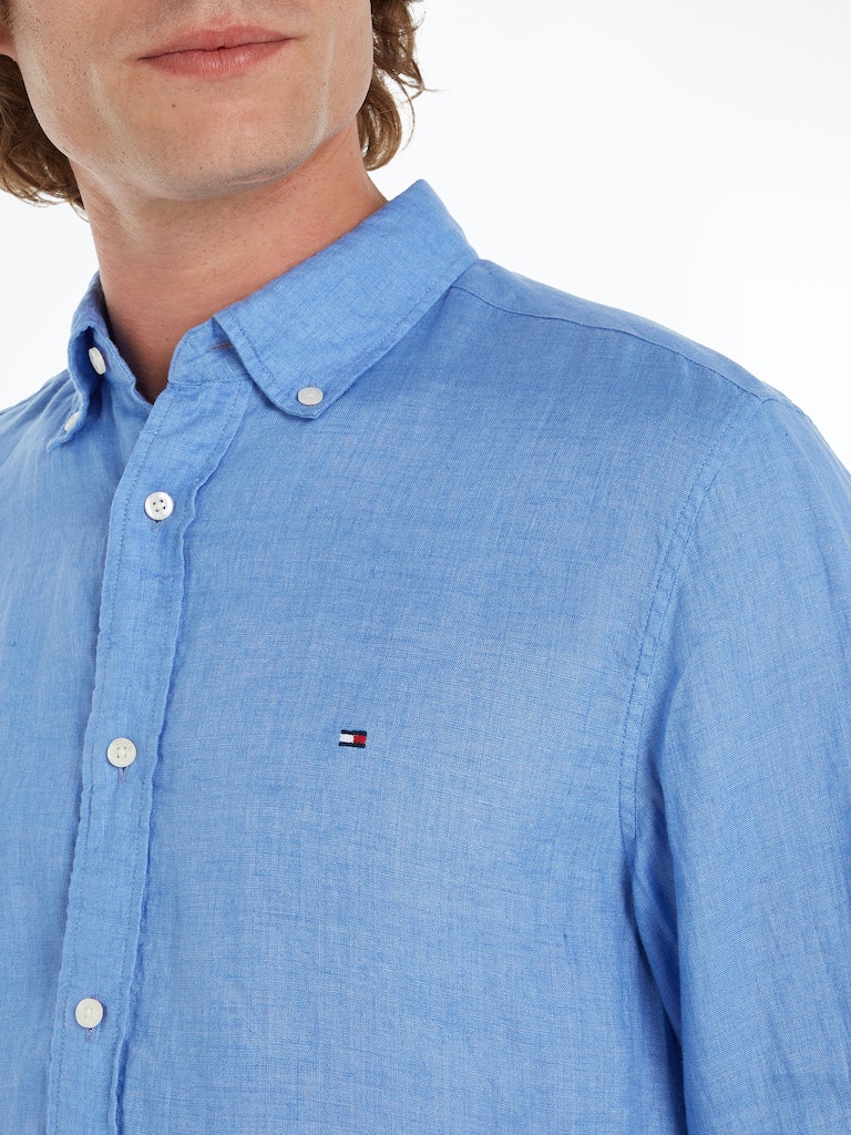 Hemden lange mouw blauw Tommy Hilfiger