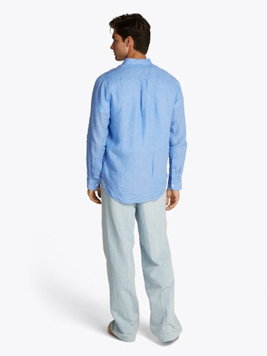 Hemden lange mouw blauw Tommy Hilfiger