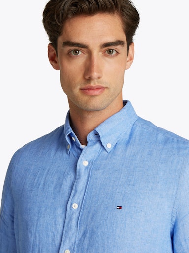 Hemden lange mouw blauw Tommy Hilfiger