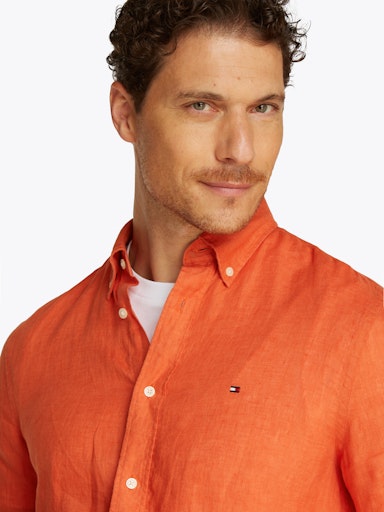 Hemden lange mouw oranje Tommy Hilfiger