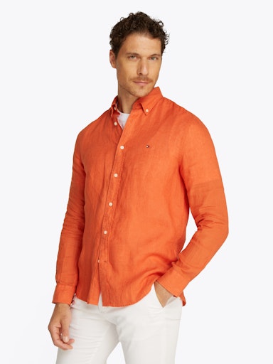 Hemden lange mouw oranje Tommy Hilfiger