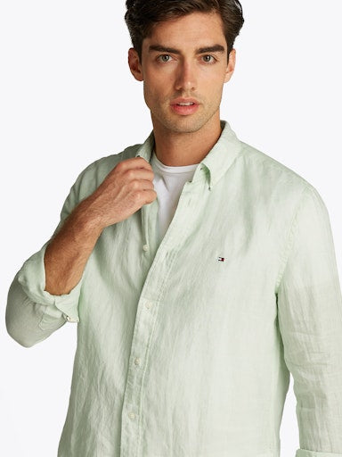 Hemden lange mouw groen Tommy Hilfiger