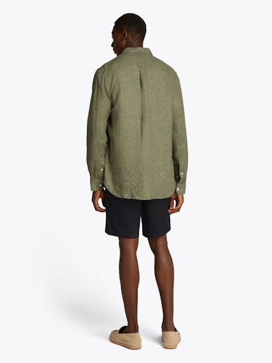 Hemden lange mouw groen Tommy Hilfiger