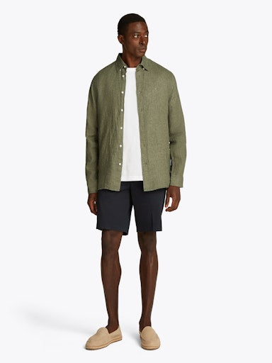 Hemden lange mouw groen Tommy Hilfiger