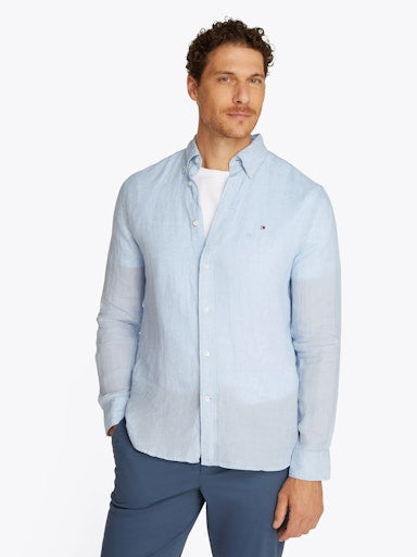Hemden lange mouw blauw Tommy Hilfiger