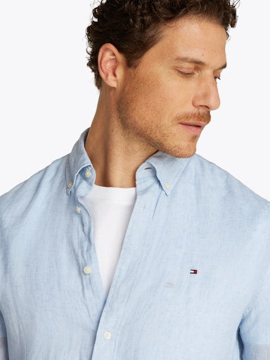 Hemden lange mouw blauw Tommy Hilfiger