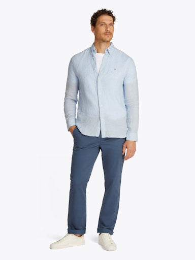 Hemden lange mouw blauw Tommy Hilfiger