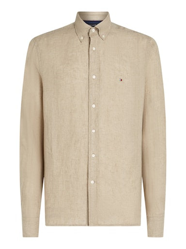 Hemden lange mouw bruin Tommy Hilfiger