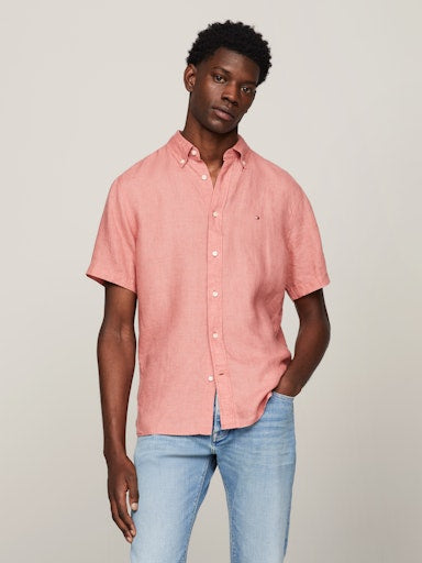 Hemden korte mouw rood Tommy Hilfiger