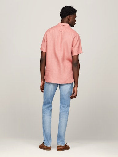 Hemden korte mouw rood Tommy Hilfiger