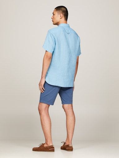 Hemden korte mouw blauw Tommy Hilfiger