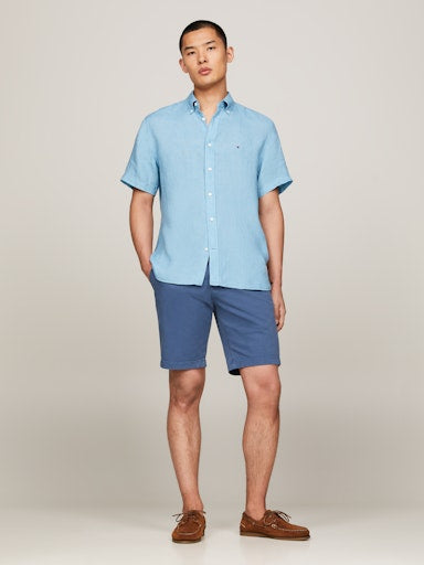 Hemden korte mouw blauw Tommy Hilfiger