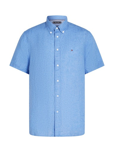 Hemden korte mouw blauw Tommy Hilfiger