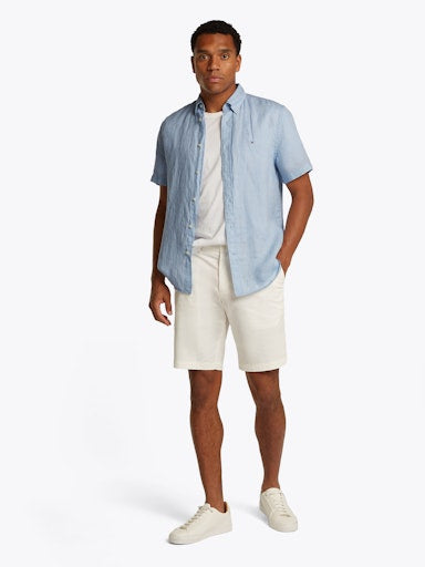Hemden korte mouw blauw Tommy Hilfiger