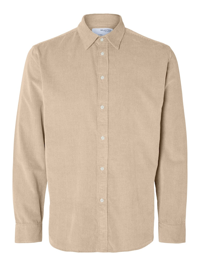 Hemden lange mouw beige Selected HOMME