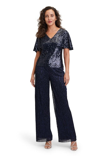 Blouses korte mouw blauw Vera Mont