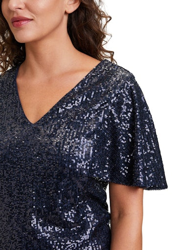 Blouses korte mouw blauw Vera Mont