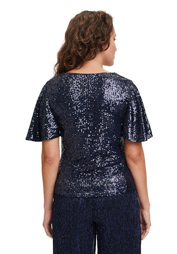 Blouses korte mouw blauw Vera Mont