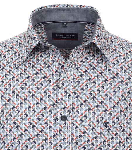 Hemden korte mouw blauw Casa Moda