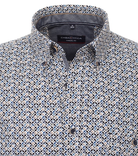 Hemden korte mouw blauw Casa Moda