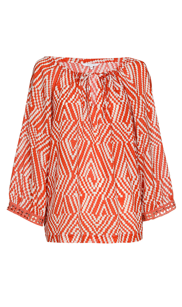 Blouses lange mouw oranje Xandres