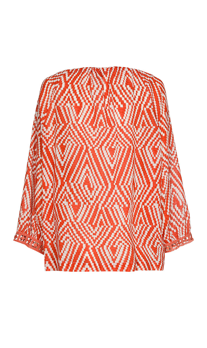 Blouses lange mouw oranje Xandres