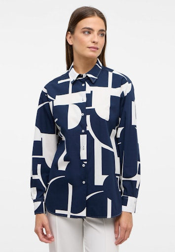 Blouses lange mouw blauw ETERNA