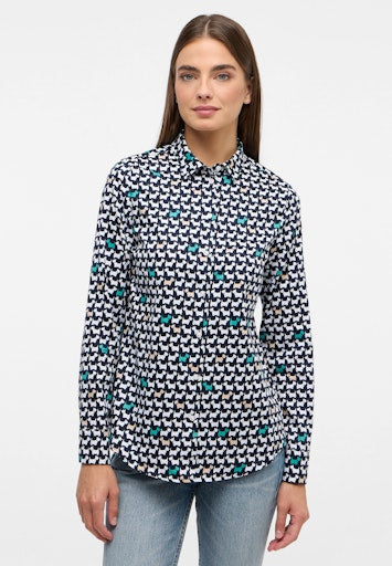 Blouses lange mouw blauw ETERNA