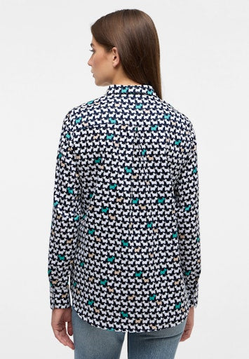 Blouses lange mouw blauw ETERNA