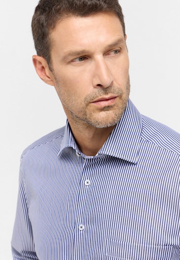 Hemden lange mouw blauw ETERNA