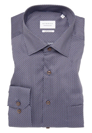 Hemden lange mouw blauw ETERNA