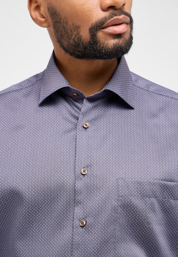 Hemden lange mouw blauw ETERNA