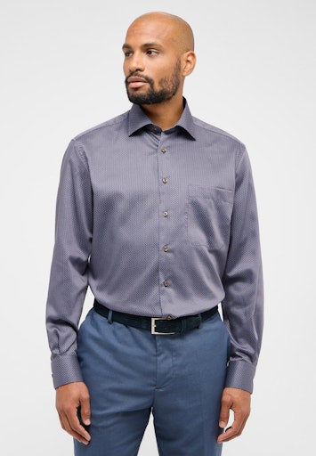 Hemden lange mouw blauw ETERNA