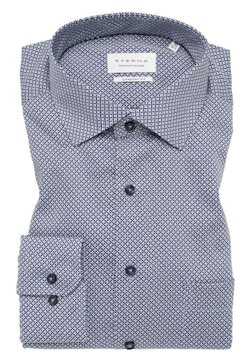 Hemden lange mouw blauw ETERNA