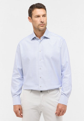 Hemden lange mouw blauw ETERNA