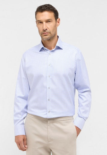 Hemden lange mouw blauw ETERNA