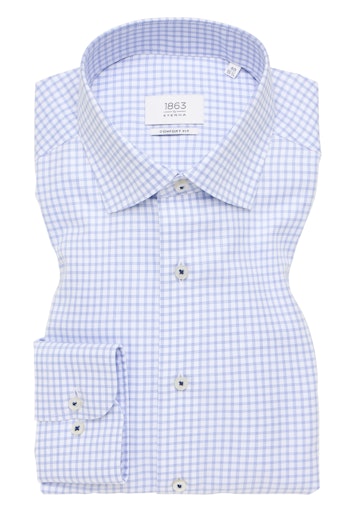 Hemden lange mouw blauw ETERNA