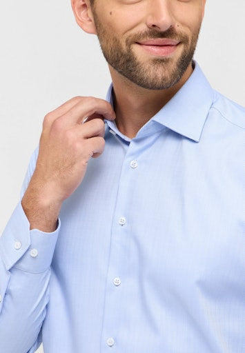 Hemden lange mouw blauw ETERNA