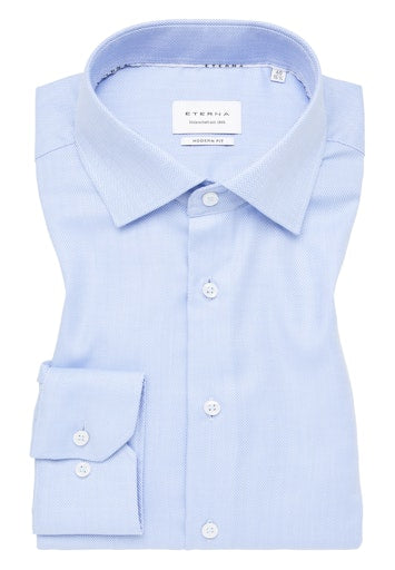 Hemden lange mouw blauw ETERNA