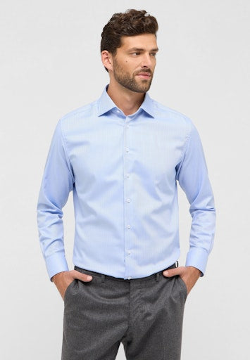 Hemden lange mouw blauw ETERNA