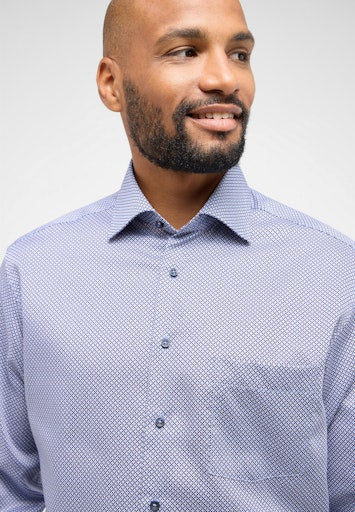 Hemden lange mouw blauw ETERNA