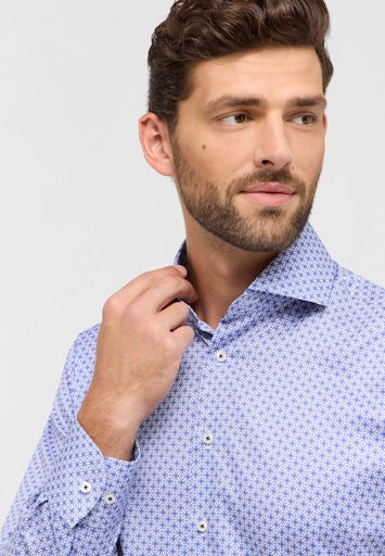 Hemden lange mouw blauw ETERNA