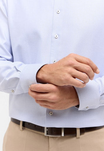 Hemden lange mouw blauw ETERNA