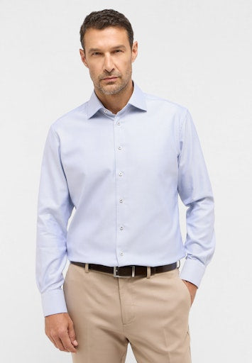 Hemden lange mouw blauw ETERNA