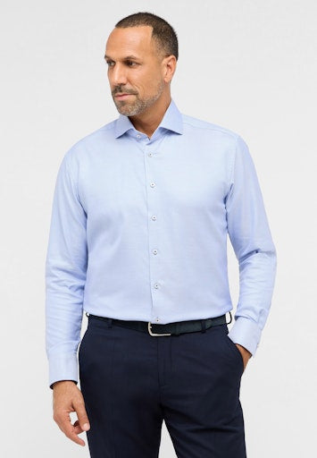 Hemden lange mouw blauw ETERNA